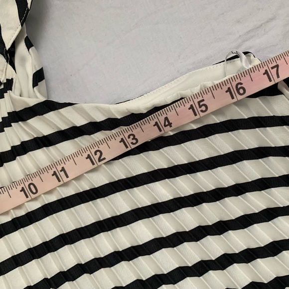 LuLu’s “Dance It Out” White Striped Pleated Halter Mini Shift Dress - Picture 12 of 12